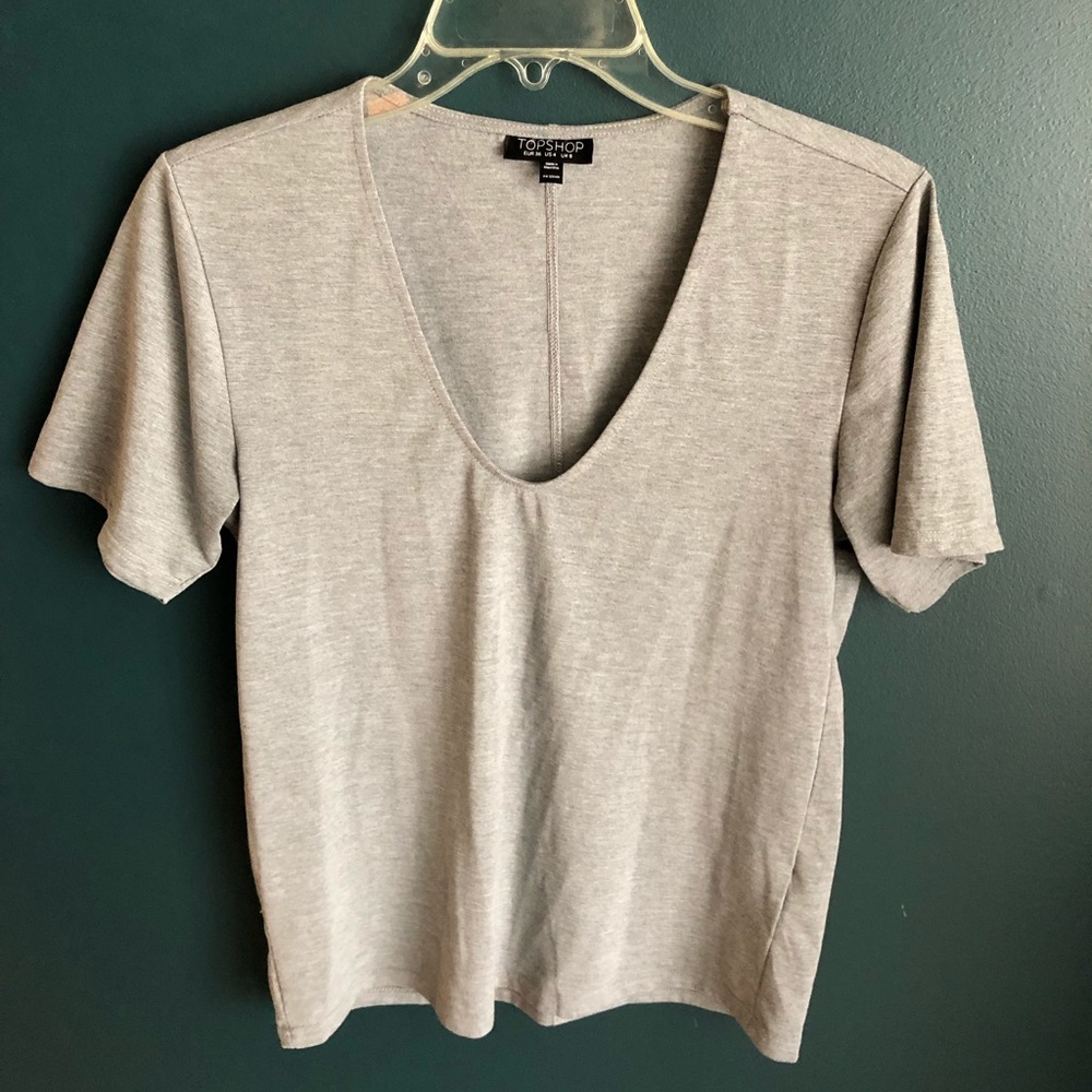 Top shop grey short sleeve top